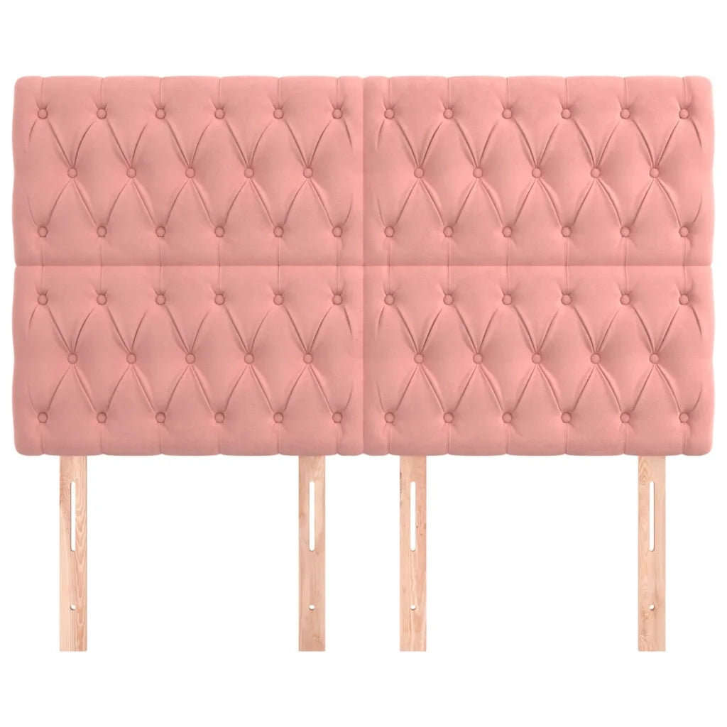 Testiera | Testata Rosa 144x7x118/128 cm Velluto