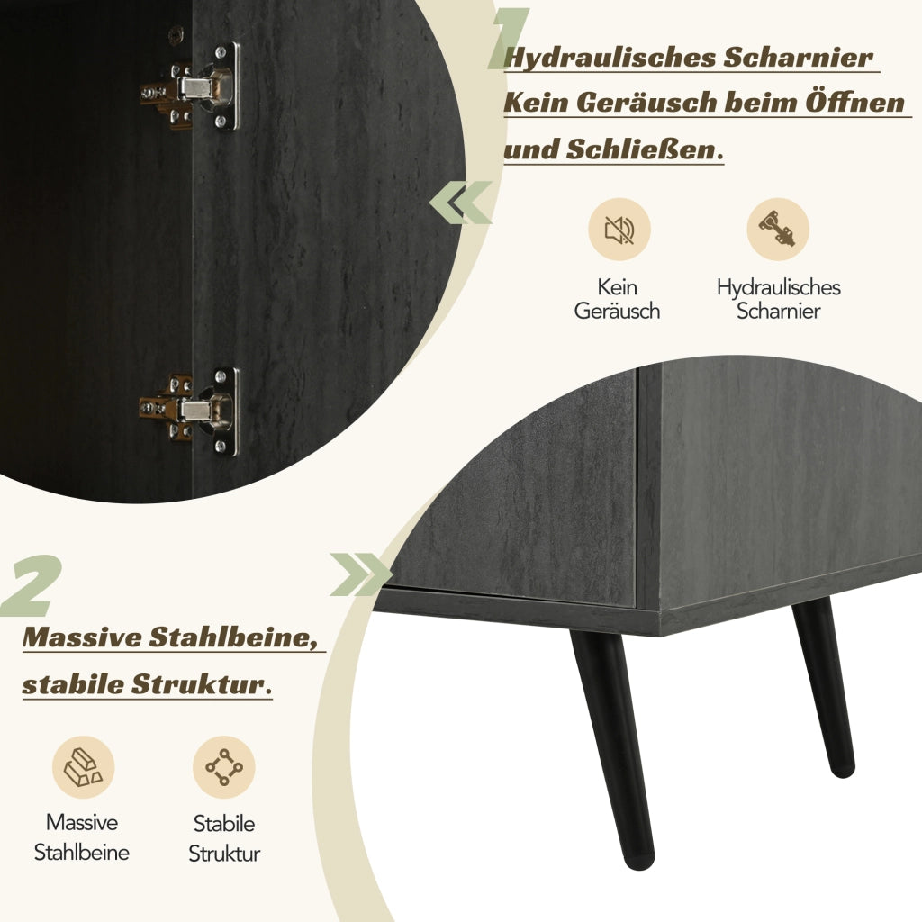 MOBILE TV 200x40x55,5 cm MDF Grigio e Marrone