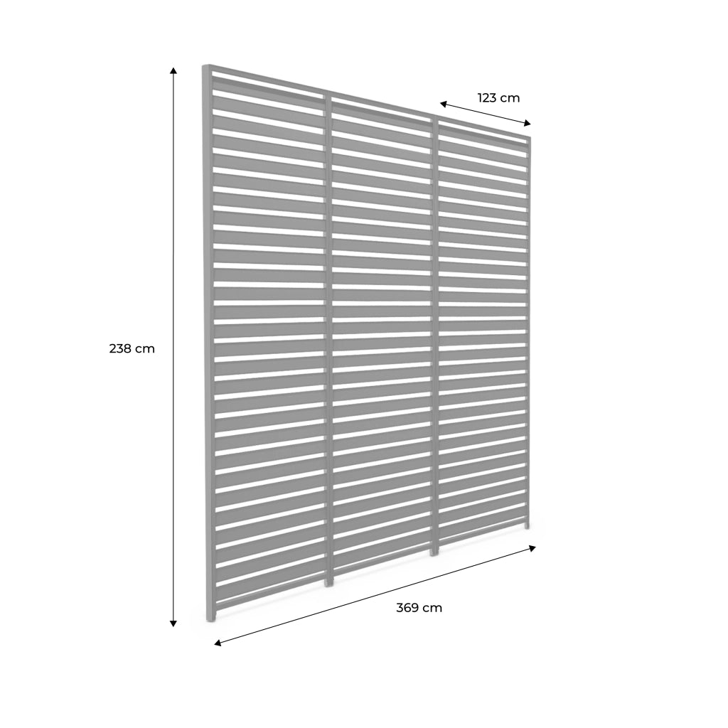 Set di 3 persiane 1.3m per pergola bioclimatica in alluminio, beige,