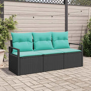 Set di divani 3 pcs Nero polyrattan 3346246
