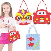Set di cucito per bambini e principianti con aghi in plastica - 3 pezzi - Attività manuale e cucito di animali - Decorazioni in velluto e pelo di urso - Attività creativa