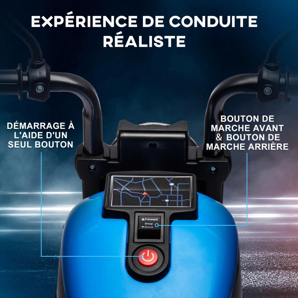Moto Elettrica Bambini 2 Ruote ¨C Zephmum ¨C Blu LED