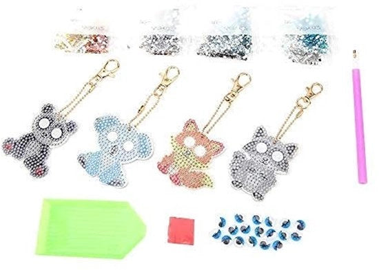 Set di attrezzi per dipingere con design di animali cartoon - decorazione con vernice - accessori per bambine/donne - progetto DIY creativo - ideale per tasche