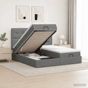 Letto ottomano con materasso 2 pz Grigio Scuro Tessuto 3457849