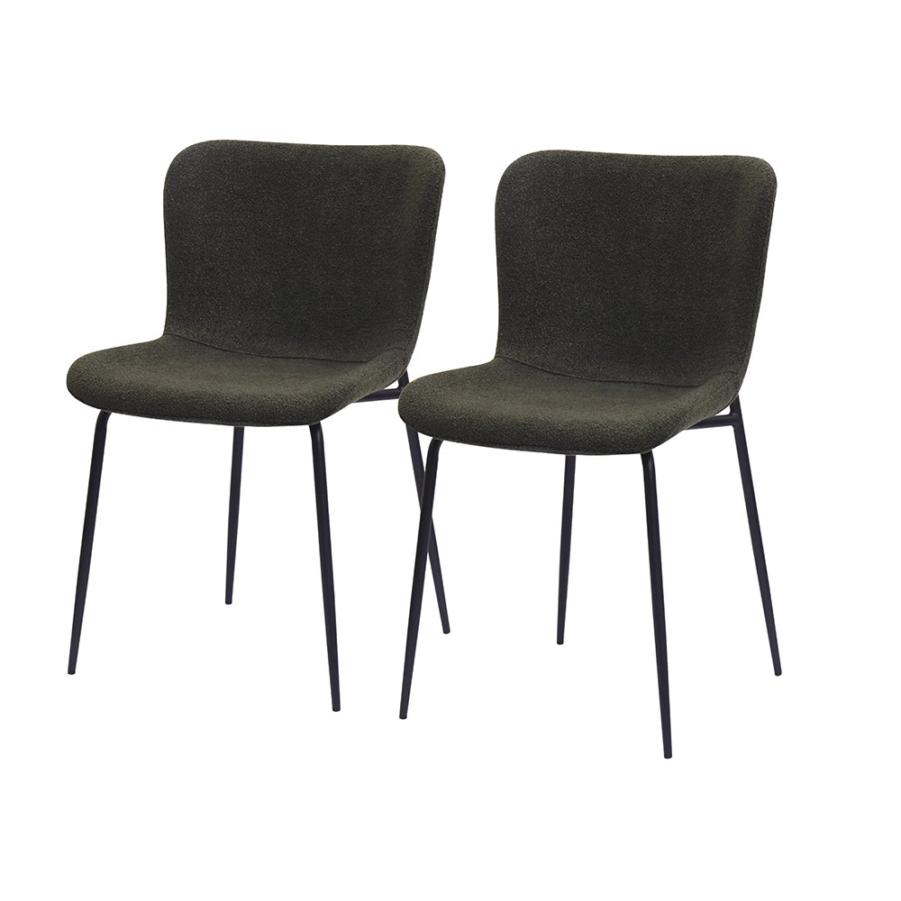 Sedia da pranzo moderna con schienale alto - Xylo - Tessuto e gambe in metallo (3 colori)