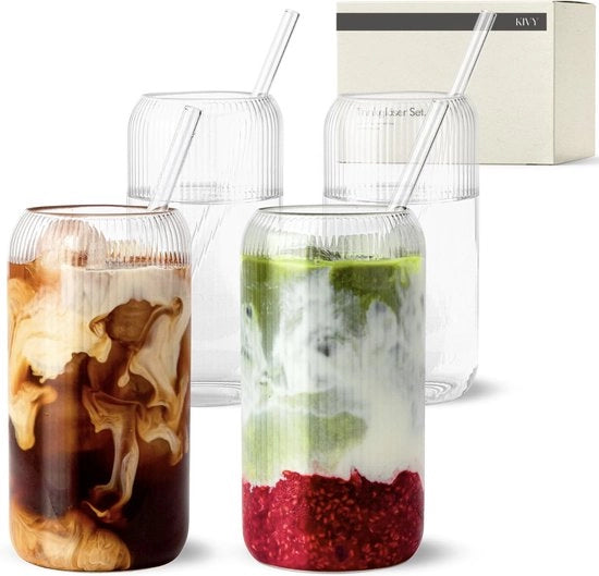 Set di bicchieri acqua 450 ml – Bicchieri ondulati per acqua, succo e bibite