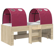 Letto con Tunnel 3 pz Sonoma e Rosso Legno ingegnerizzato 3423579