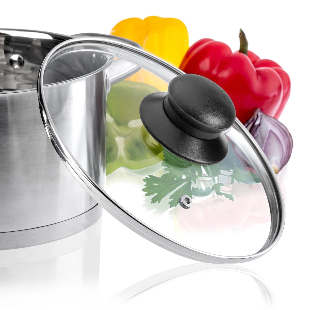 Set di 2 coperchi in vetro KADAX da 28 cm, resistenti al calore, per pentole e padelle.