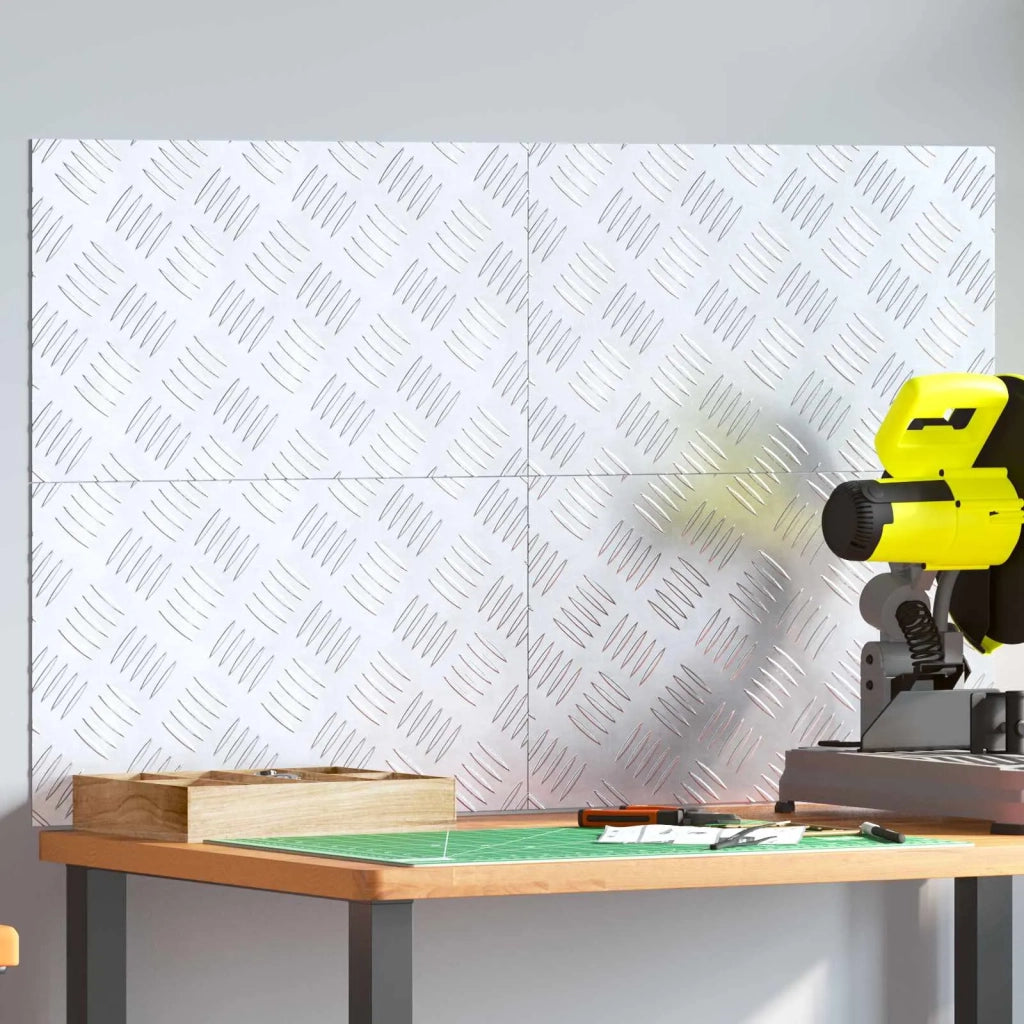 Gradini per Scale 4 pz | Tappetini per scale autoadesivi Argento 50 x 30 cm Alluminio