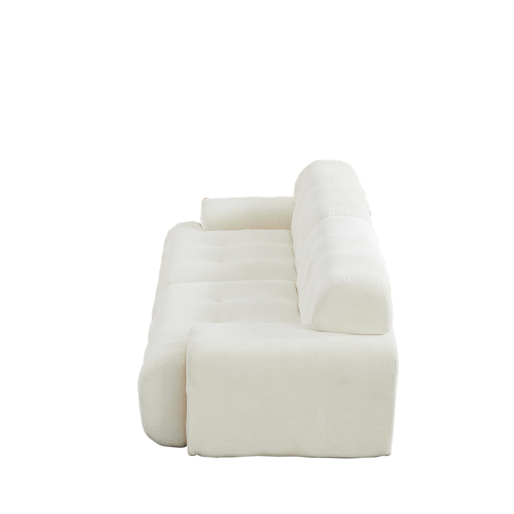 Divano 2 Posti Cloud con Braccioli Larghi ¨C Xylo ¨C Beige, Tessuto, Trapuntato