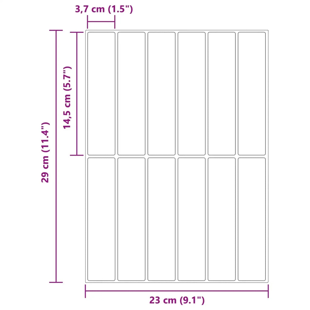 Piastrella Rettangolare 20 pcs Bianco 29 x 23 x 0,08 cm 42046169