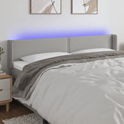 Testiera a LED-Testata con LED Grigio Chiaro 183x16x78/88 cm in Tessuto 247504