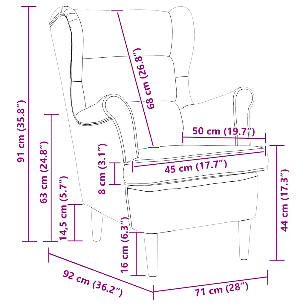 Poltrona | Sedia Relax Nera 74x84x100 cm in Tessuto