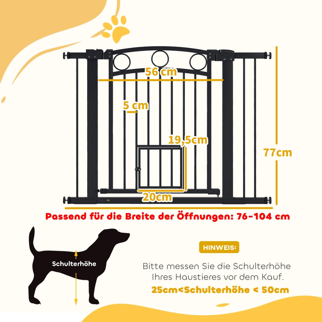 Cancello per animali domestici ¨C Minimal ¨C Nero, regolabile 76-104 cm