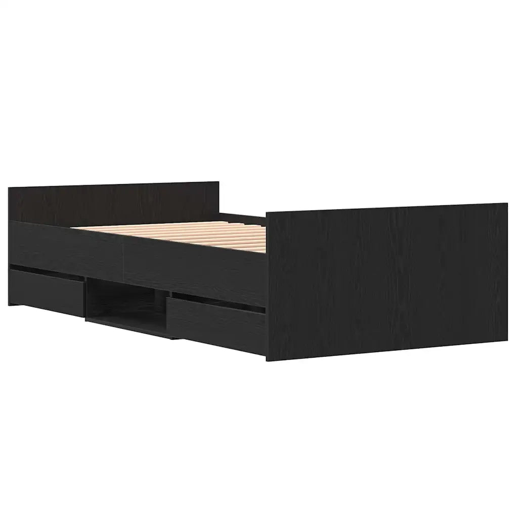 Struttura del letto con cassetto Rovere Nero 203 x 93 x 50 cm 3329327
