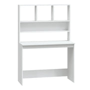 Scrivania | Tavolo da Ufficio con Mensole Bianca 102x45x148 cm in Legno Multistrato