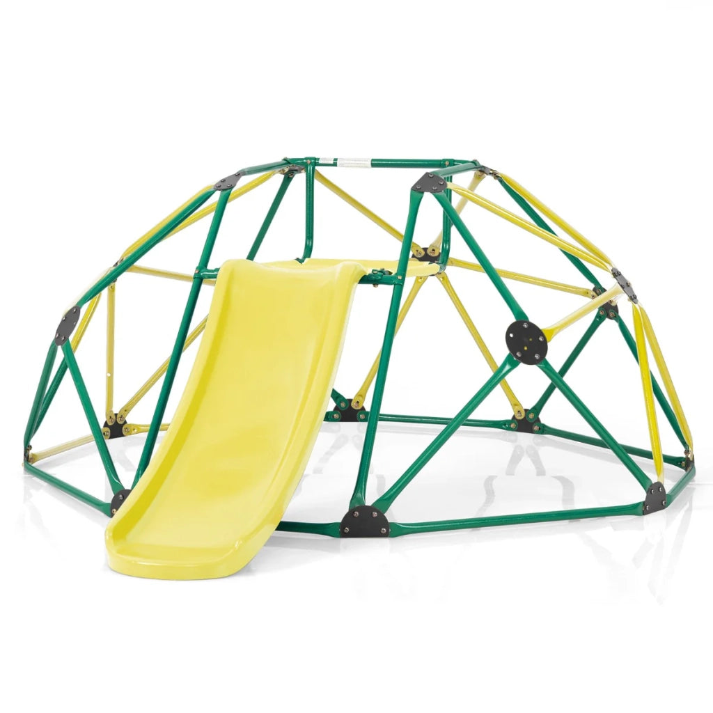 Cupola di arrampicata per bambini con scivolo 241,5 x 183 x 91,5 cm sviluppo motorio moderno metallo giallo 20_0014353