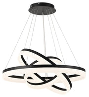 Lampada sospensione Cornelia 3 anelli neri LED 114W Reality