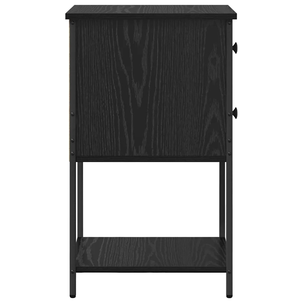 Armadio da Notte con cassetto 2 pcs Rovere nero 32 x 42 x 70 cm 871290