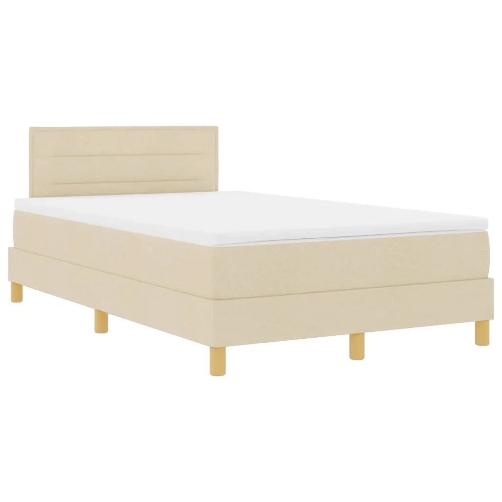 Letto a Sorgente LED con strisce LED Crema 120 x 200 cm Tessuto 3342357