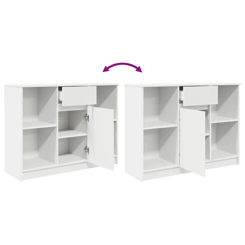 Credenza | Madia | Buffet da pranzo | Armadio da pranzo con Cassetto Bianco 101x35x76 cm in Legno Multistrato