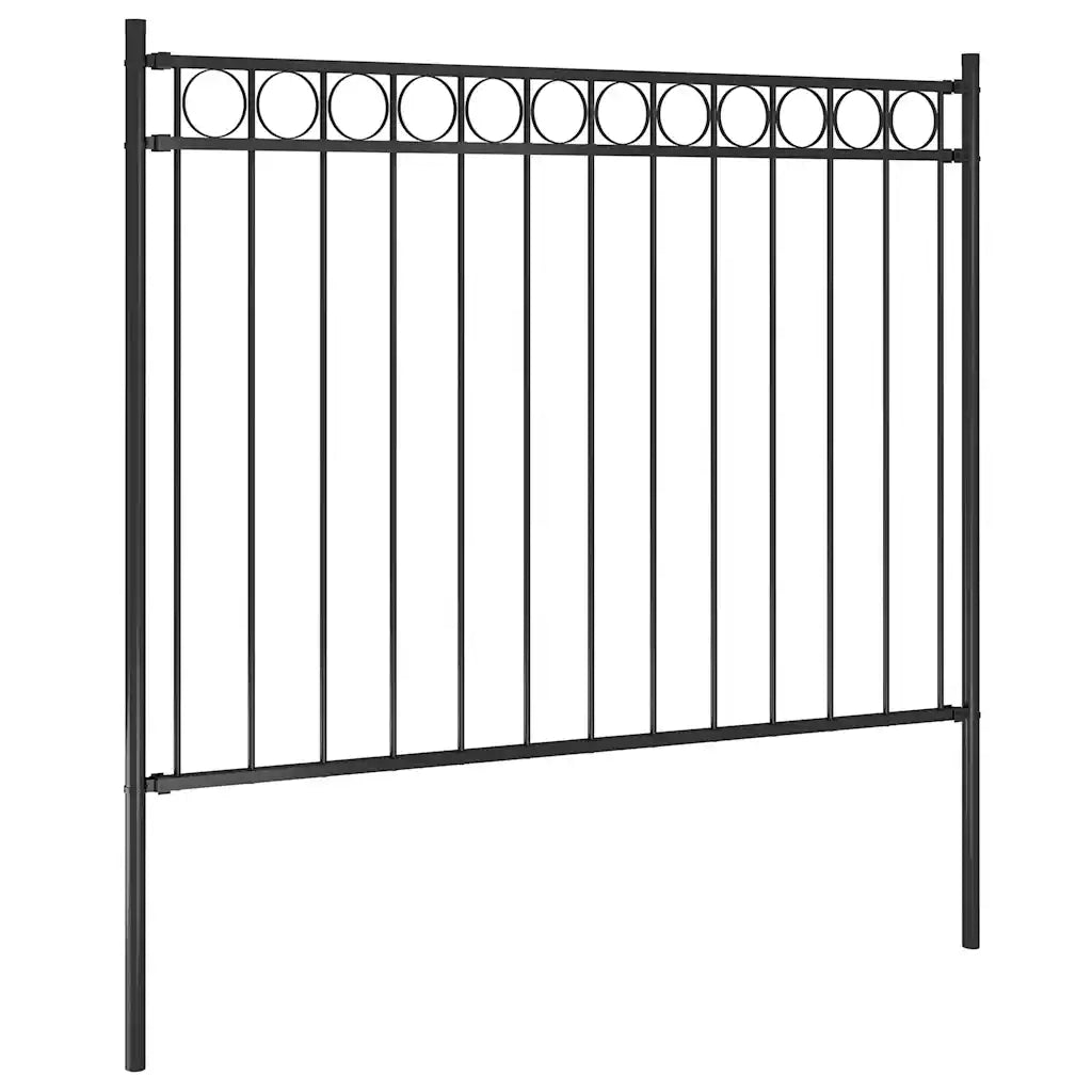 Recinzione da Giardino | Recinzione da cortile ASSEN in acciaio 1,7x1,2 m nera