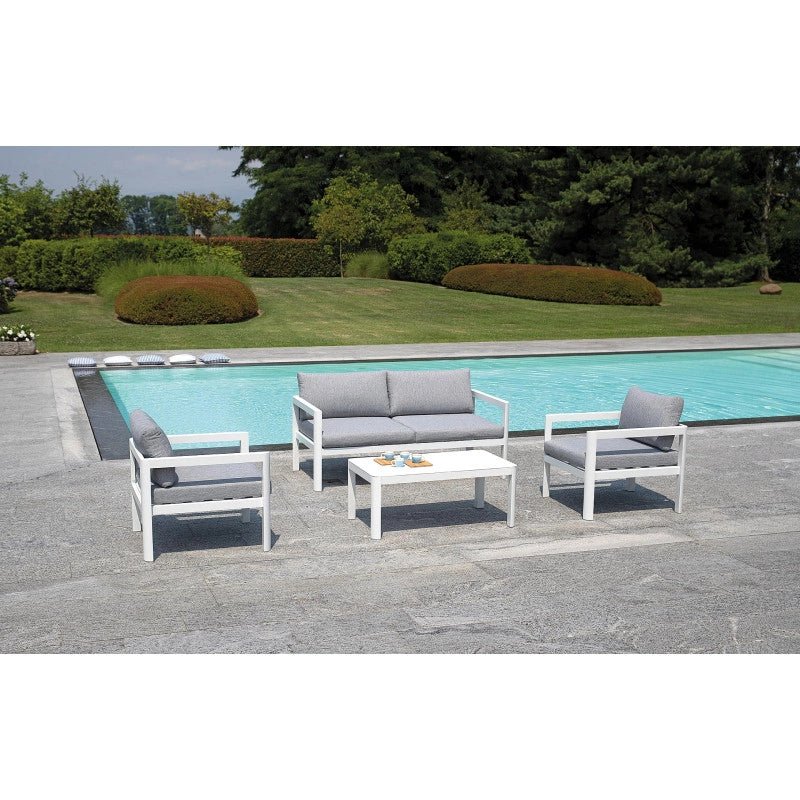 Set Di 2 Poltrone Coffee Set Marsiglia Alu Bianca Moia