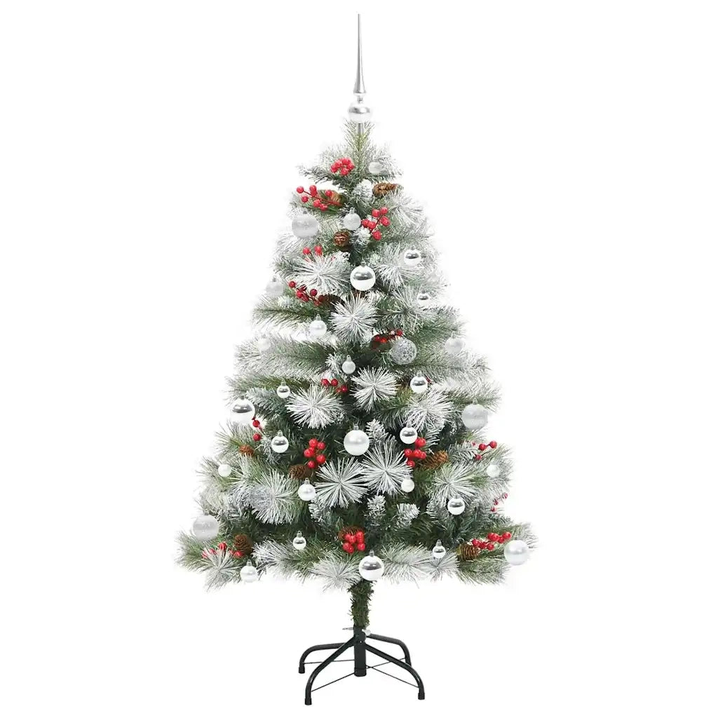 Albero di Natale artificiale Verde e bianco 150 cm 3395175