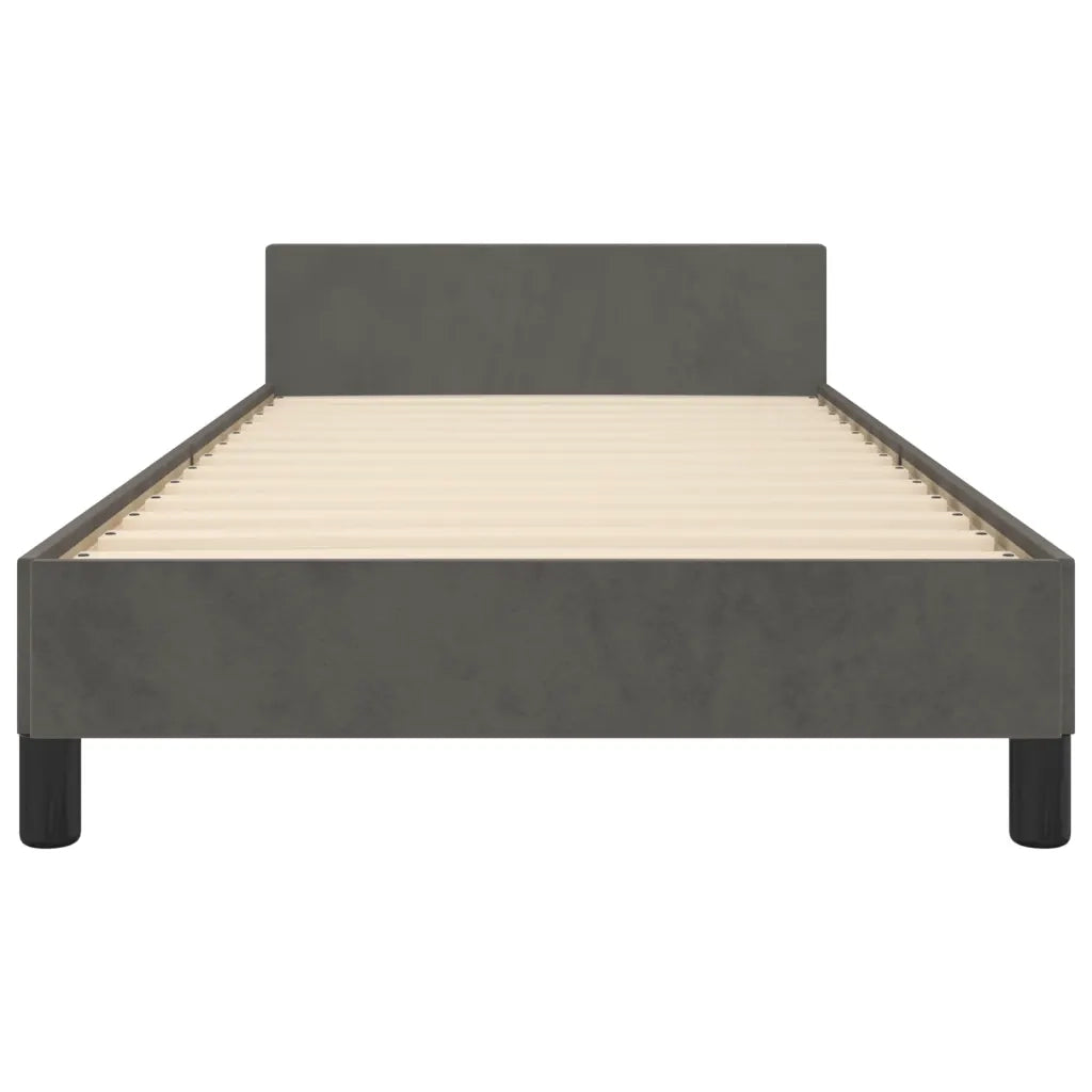 Letto singolo | Letto per adulti | Giroletto senza Materasso Grigio Scuro 80x200 cm Velluto