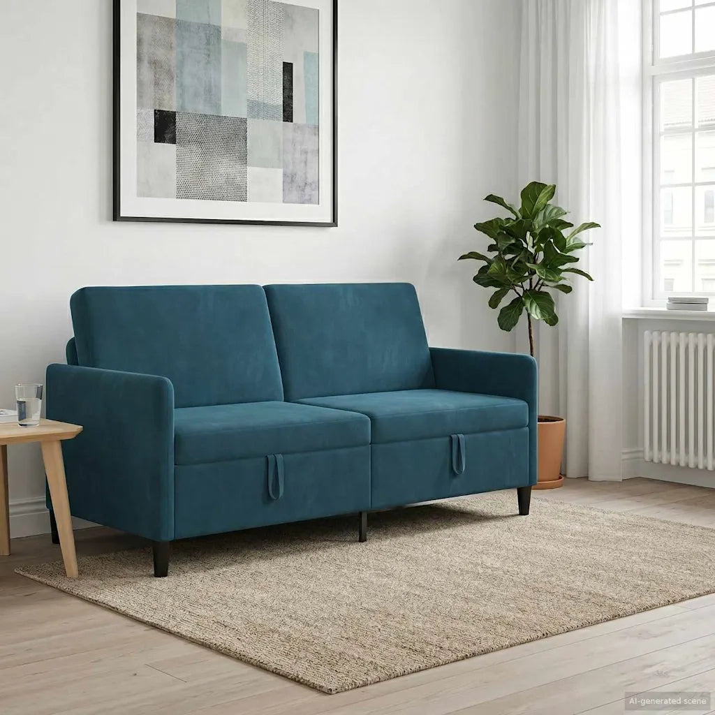 Divano con Storage Blu 172 x 78 x 87 cm Poliestere 42036970