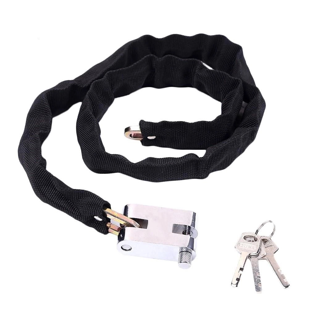 Urban Prime UP-CHA-VIR Catena Antifurto per Bicicletta Acciaio Temprato Nylon 870 mm 2 Chiavi colore Nero