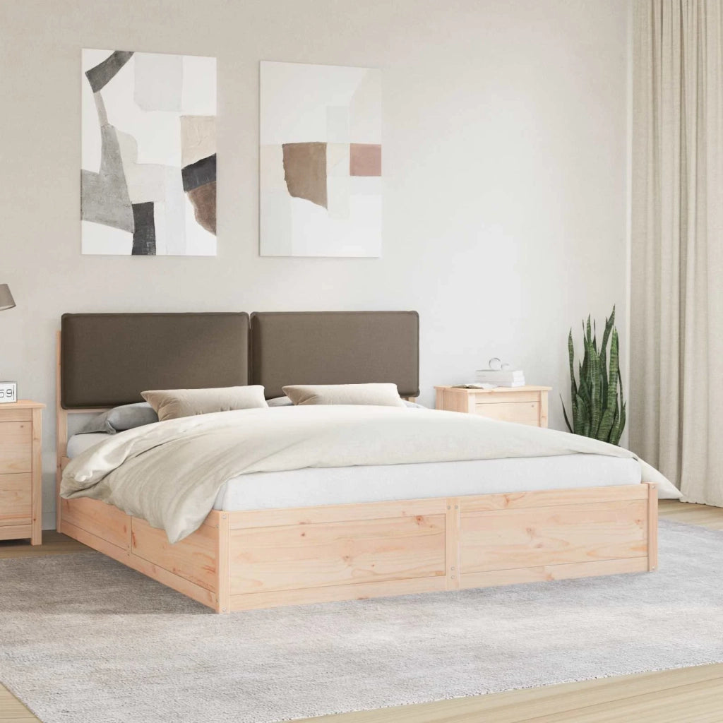Letto con Testiera Rivestita Talpa 200 x 200 cm Pino massello