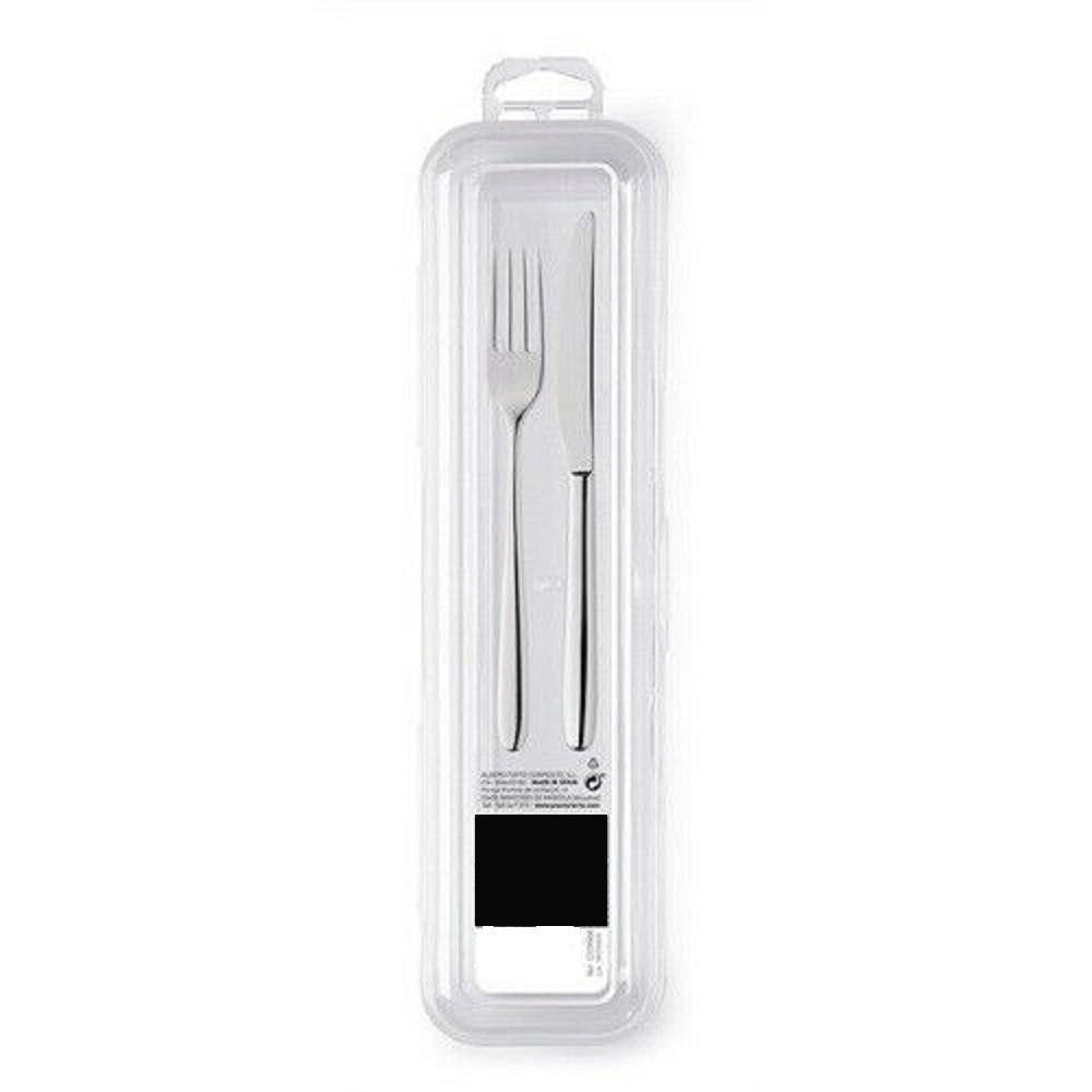Trade Shop - Set Porta Posate Custodia Milleusi In Plastica Trasparente Da Viaggio My Box -