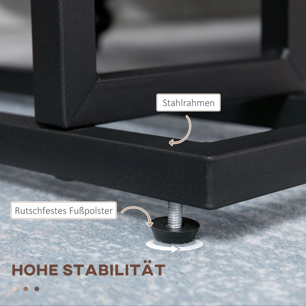 Tavolino da notte design moderno ¨C Minimal ¨C nero scuro, acciaio, 49x19x55 cm