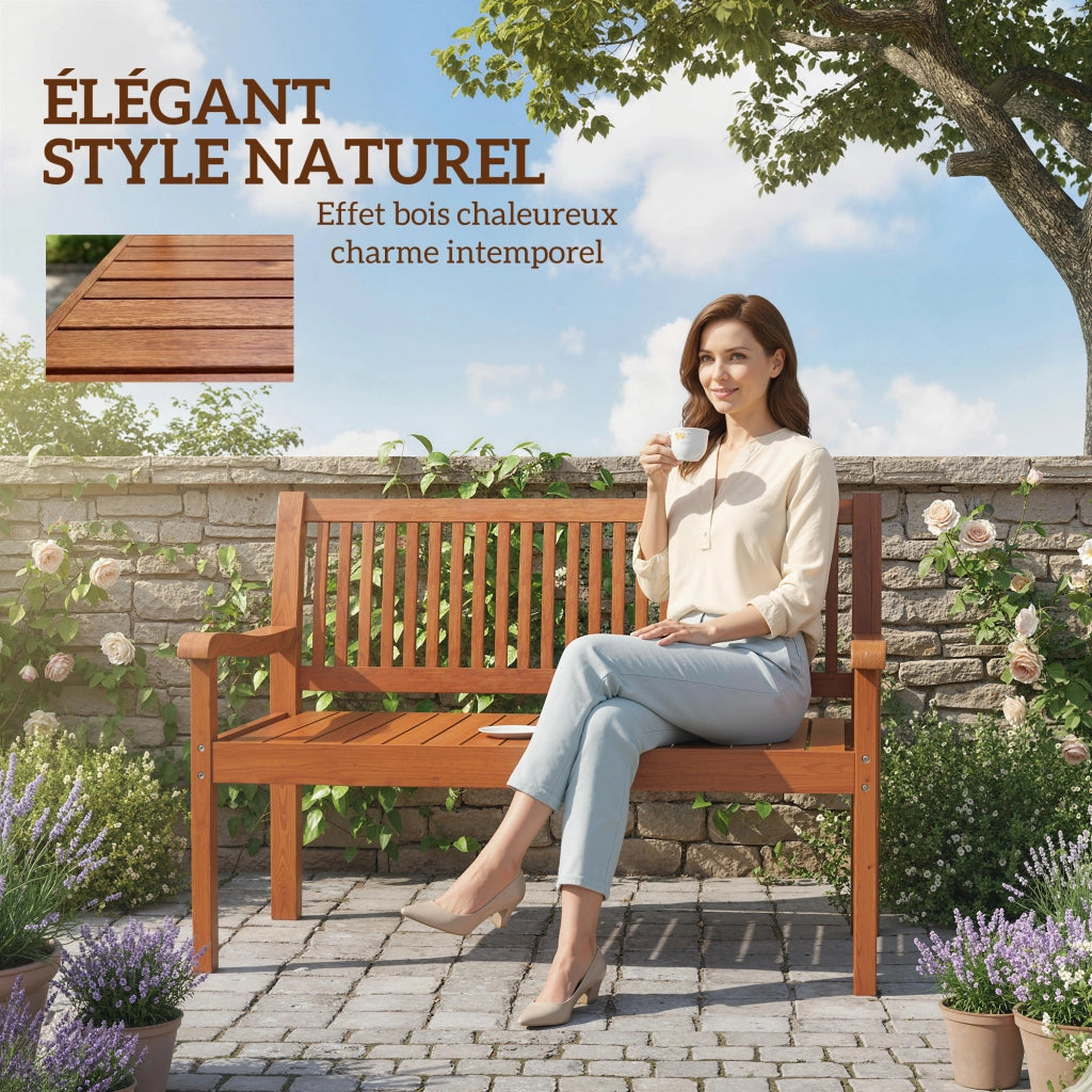 Panca da Giardino 2 Posti ¨C Xylo ¨C Legno Marrone Chiaro con Copertura Impermeabile