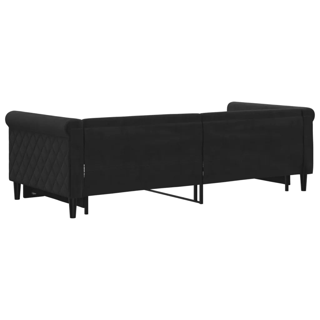 Divano letto | Sof¨¤ letto | Letto singolo Estraibile Nero 90x200 cm in Velluto