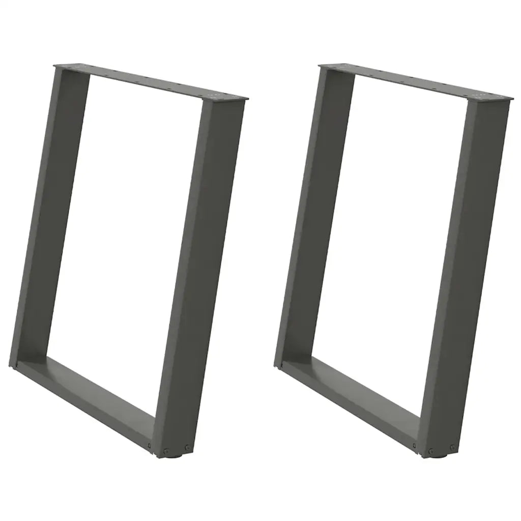 Gambe per tavolo da pranzo a forma di U 2 pz Antracite 70x(72-73) cm Acciaio 4012794