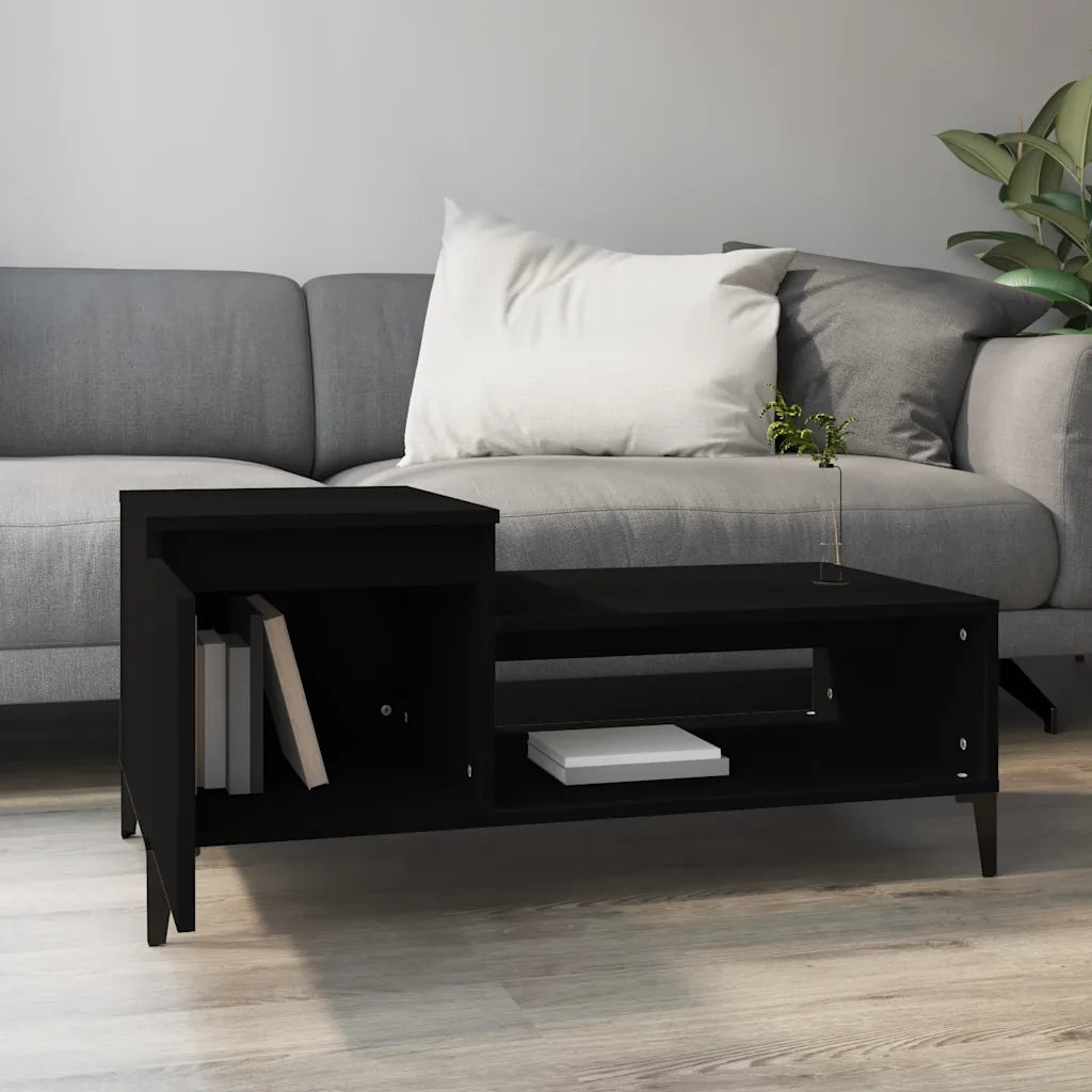 Tavolino da Salotto-Tavolino da soggiorno-Tavolo Nero 100x50x45 cm in Legno Multistrato 295700