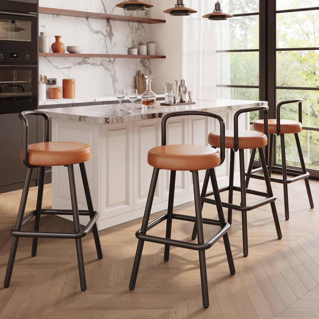 Set Tavolo Bar con Sgabelli per 4 Persone con LED ¨C Xylo ¨C Nero, Piano Cucina