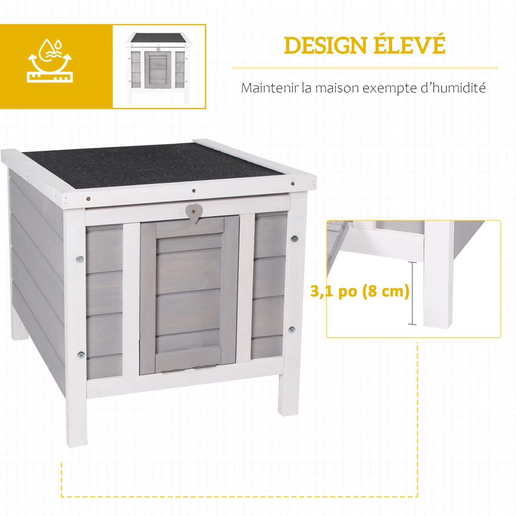 Gabbia per conigli con rampe e tetto apribile ¨C zephmum ¨C 51x42x43 cm grigio bianco legno