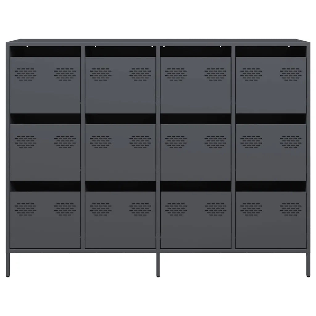 Credenza Antracite 135x39x103,5 cm in Acciaio Laminato a Freddo 3307175
