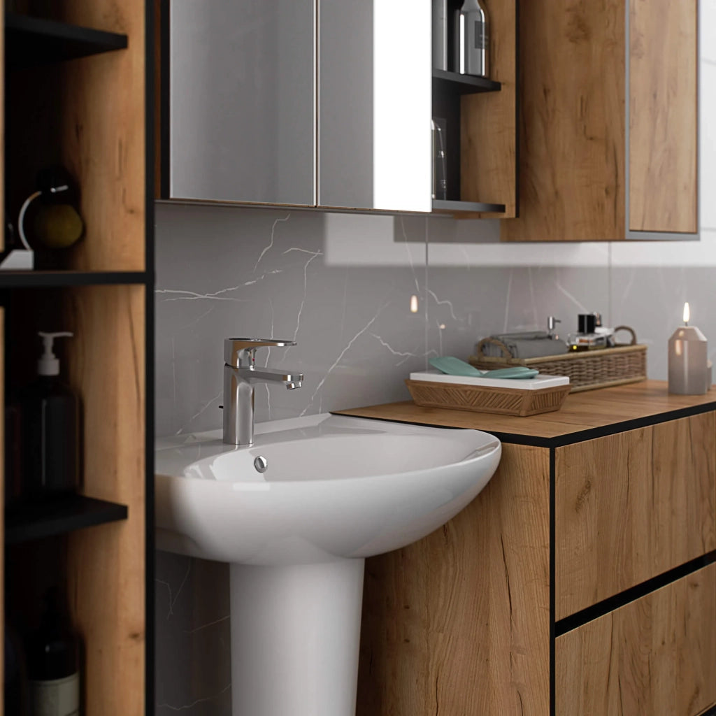 Mobile bagno sospeso senza lavabo VAMI Rovere Craft, Nero 90 cm 2 cassetti 90x45,5x60 cm
