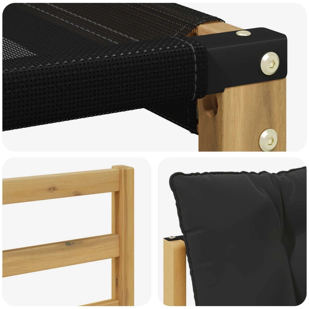 Set di divani da esterno Legno di Acacia Massello e Textilene 3439054