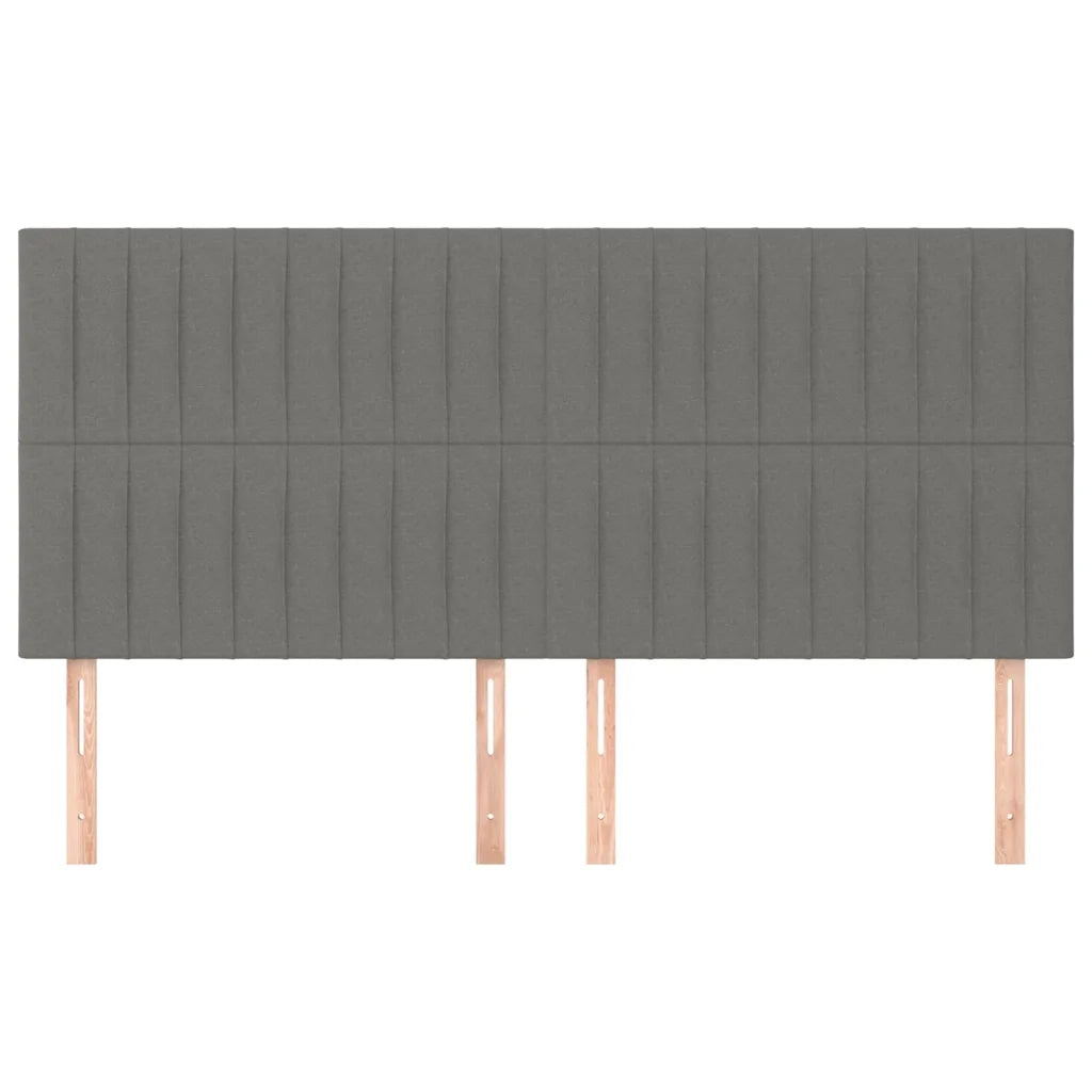 Testiera | Testata Grigio Scuro 180x5x118/128 cm Tessuto