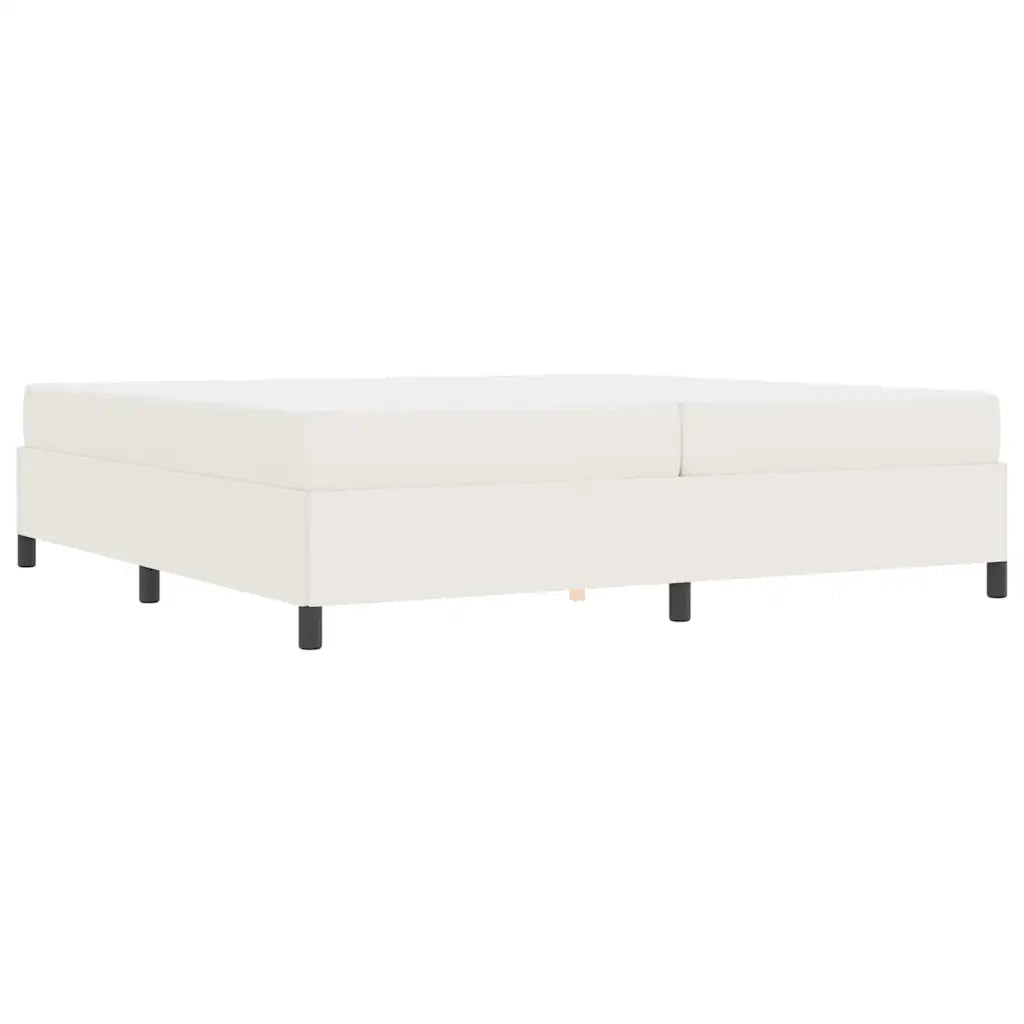 Struttura del letto con materasso Crema 200 x 200 cm Tessuto