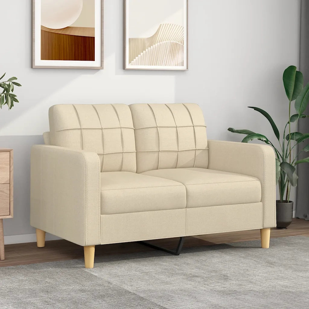 Divano | Divano da soggiorno | Sofa a 2 Posti Crema 120 cm in Tessuto