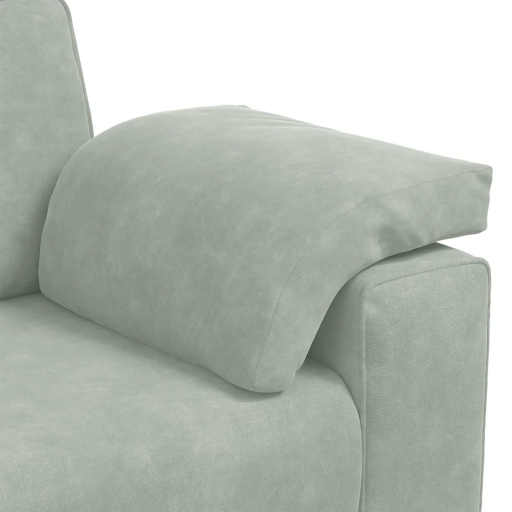 Divano Divanetto Grigio Chiaro 180x77x82 cm in Velluto 4105267