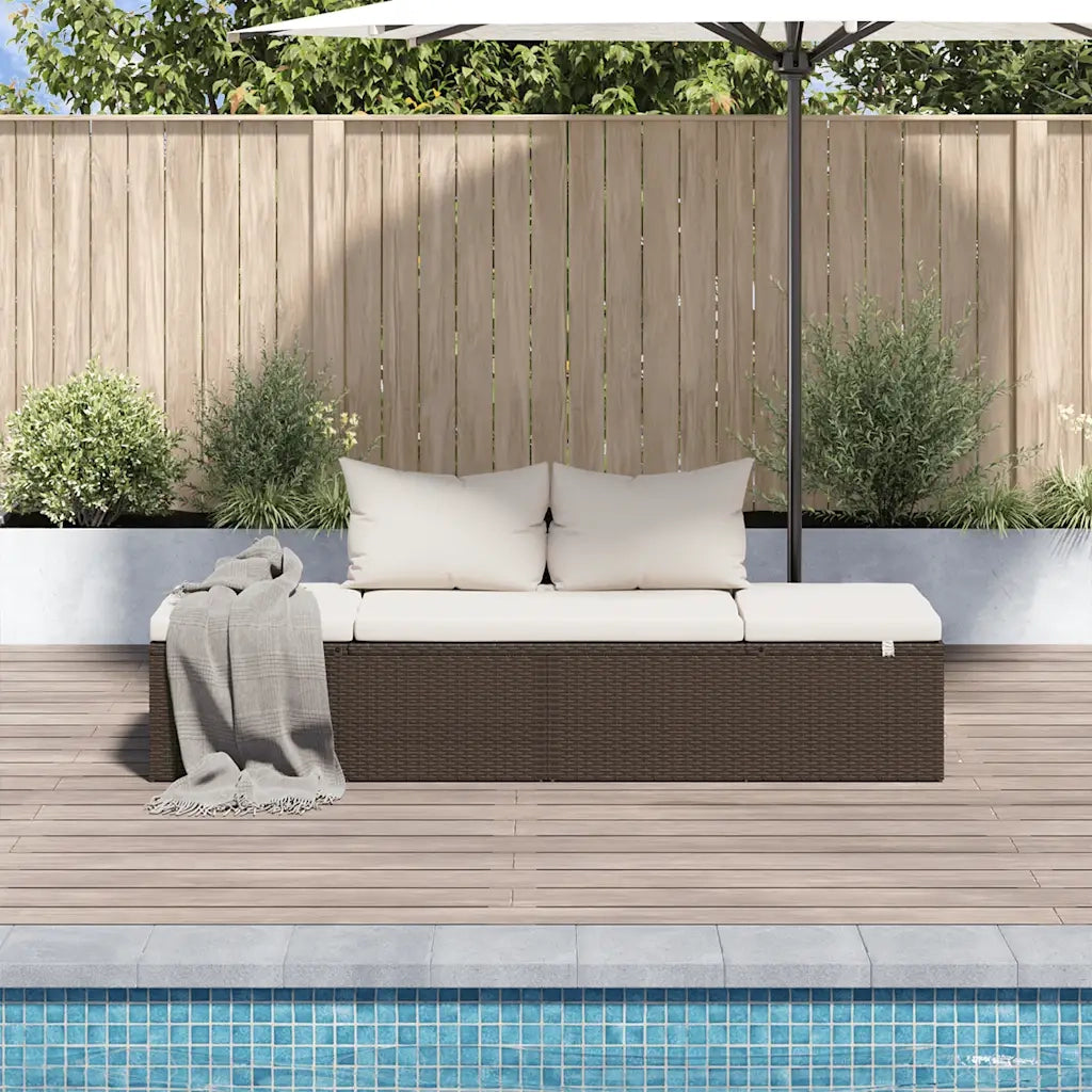 Lettino da Giardino Marrone 195x60 cm in Polyrattan 43954