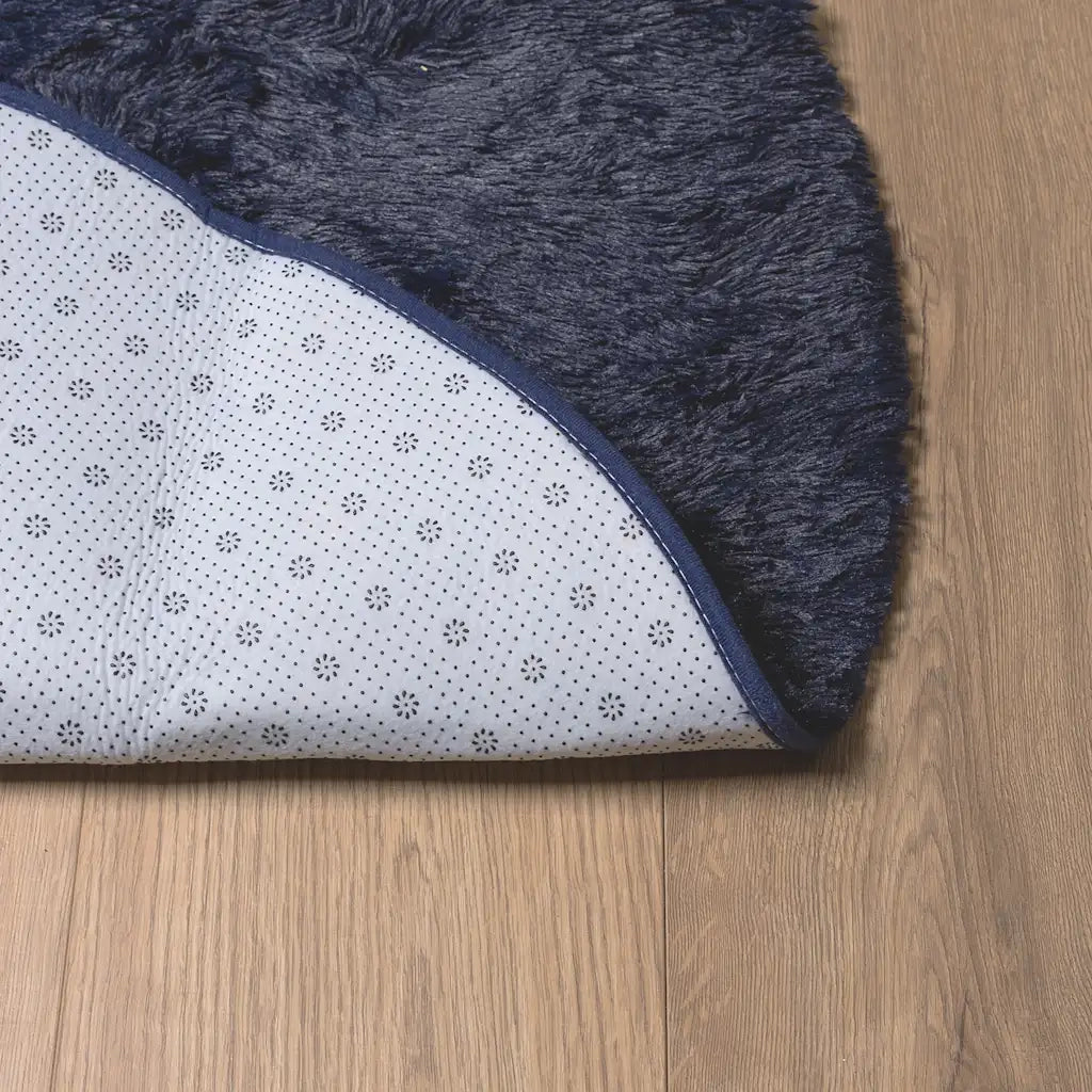 Tappeto del soggiorno | Tappeto Shaggy a Pelo Lungo NAVARRA Blu Marino 100x100 cm