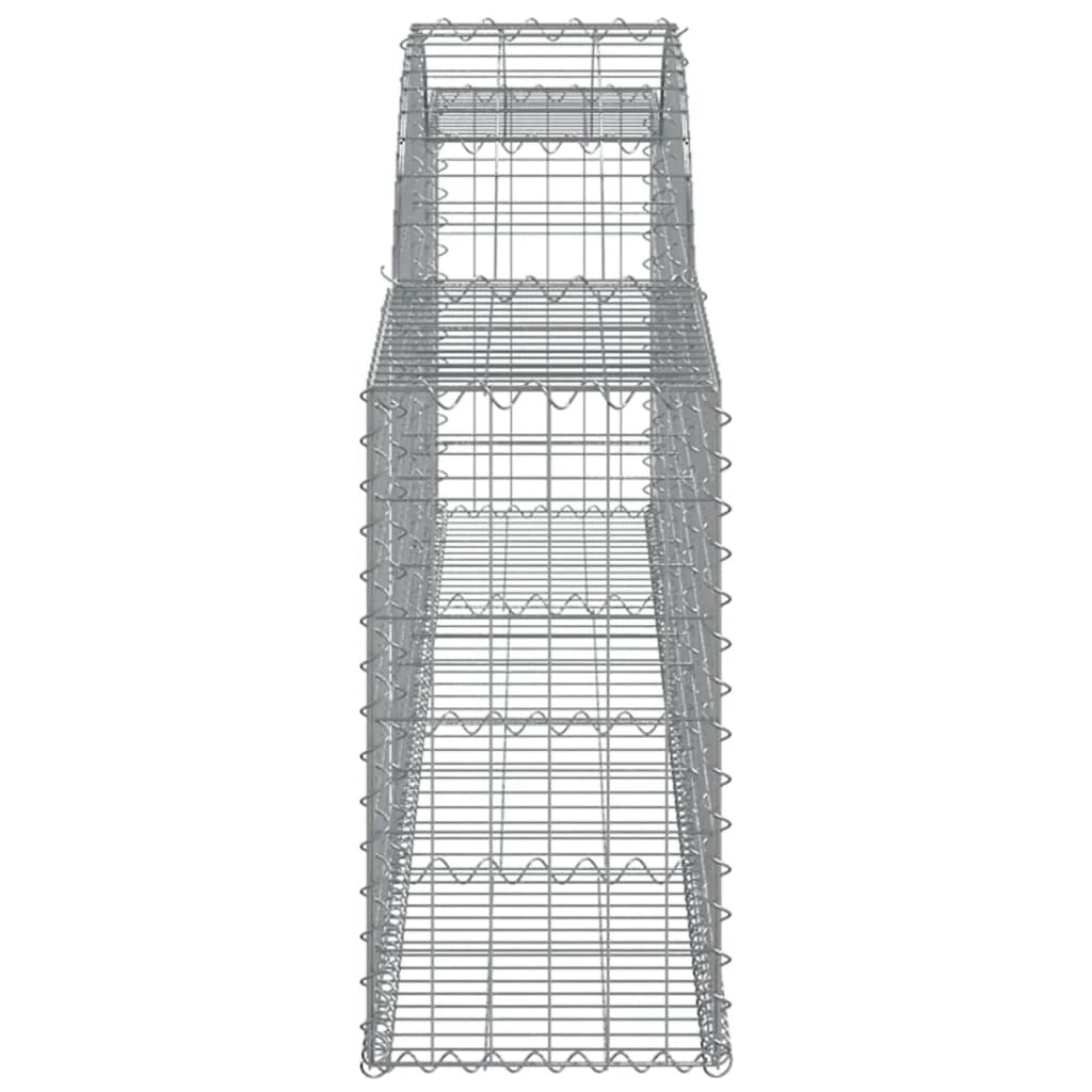 Gabbione cesti ad arco muro di contenimento gabbia recinzione 30 pz 300 x 30 x 60/80 cm ferro zincato Argento 02_0040840